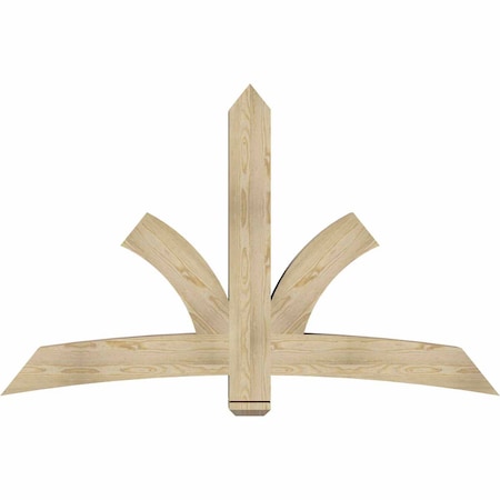 Ekena Millwork Davenport Rough Sawn Timber Gable Bracket, Douglas Fir, 72"W x 45"H x 6"D x 6"F, 15/12 Pitch GBW072X45X0606DAV00RDF